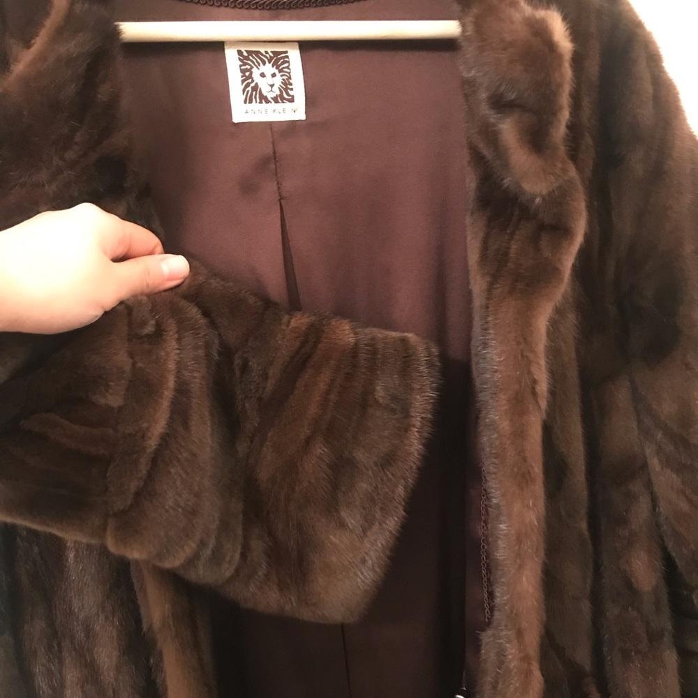 Beautiful Brown Tiger Pattern Mink Coat - Picture 4 of 6